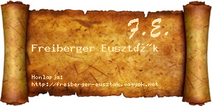 Freiberger Euszták névjegykártya